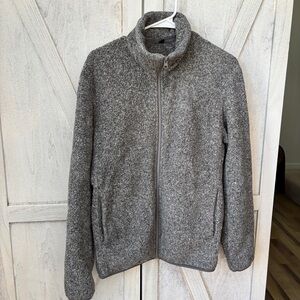 Uniqlo Full Zip Fuzzy Teddy Fleece Jacket Women’s Medium Black Grey